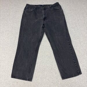 Basic Editions Jeans 38x30 Black Faded Straight Leg 5-Pocket Denim Pants Mens 38